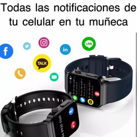 Smartwatch Reloj Inteligente, 1.83" Pulsera Inteligente, Pantalla Táctil Completa Impermeable IP68, con Ritmo Cardíaco Sueño Presión Arterial Monitor, Glucosa En Sangre ECG+PPG HRV