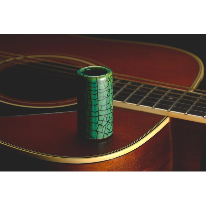 Jade Warrior Green Ceramic Guitar Slide Bundle – Handmade (Short)