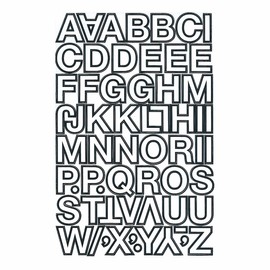 XIAXIN Waterproof PVC Alphabet Stickers Roman Letter Sticker Set White and Black TS-114
