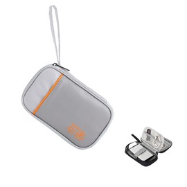 CRSUSUKJ Small Cable Organiser Bag, Mini Electronic Case, Electronic Bag Organiser, Universal Travel Cable Electronics Accessories Bag, Travel Organiser Case for Cables, Multifunctional, gray, Cable