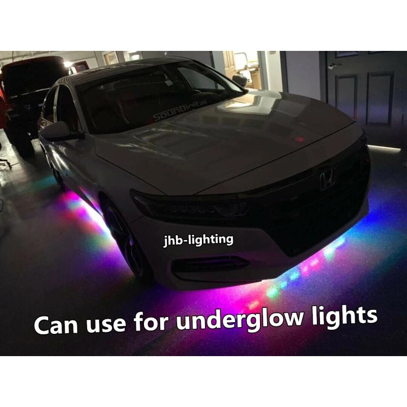 JHB 2PCS 4FT+2PCS 6.5FT Bluetooth Chasing Flow LEDs Underglow Strips