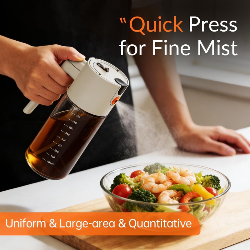 KEOUKE 2 in 1 Oil Sprayer & Dispenser for Cooking,