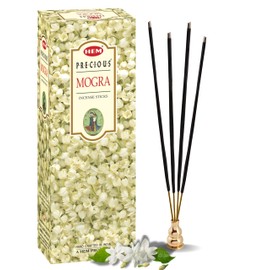 Precious Mogra - Box of Six 20 Stick Tubes, 120 Sticks Total - HEM Incense
