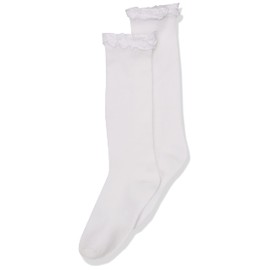 Jefferies Socks girls Knee High Dress Sock, White, 12-24 Months US