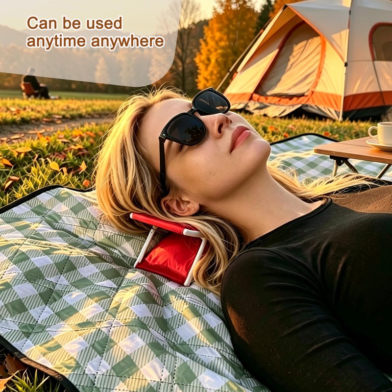 Portable Outdoor Headrest with Hanging Storage Pocket – Foldable Neck