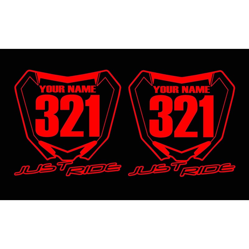 JUST RIDE Motocross Number Plate Replica Decal Stickers RM RMZ