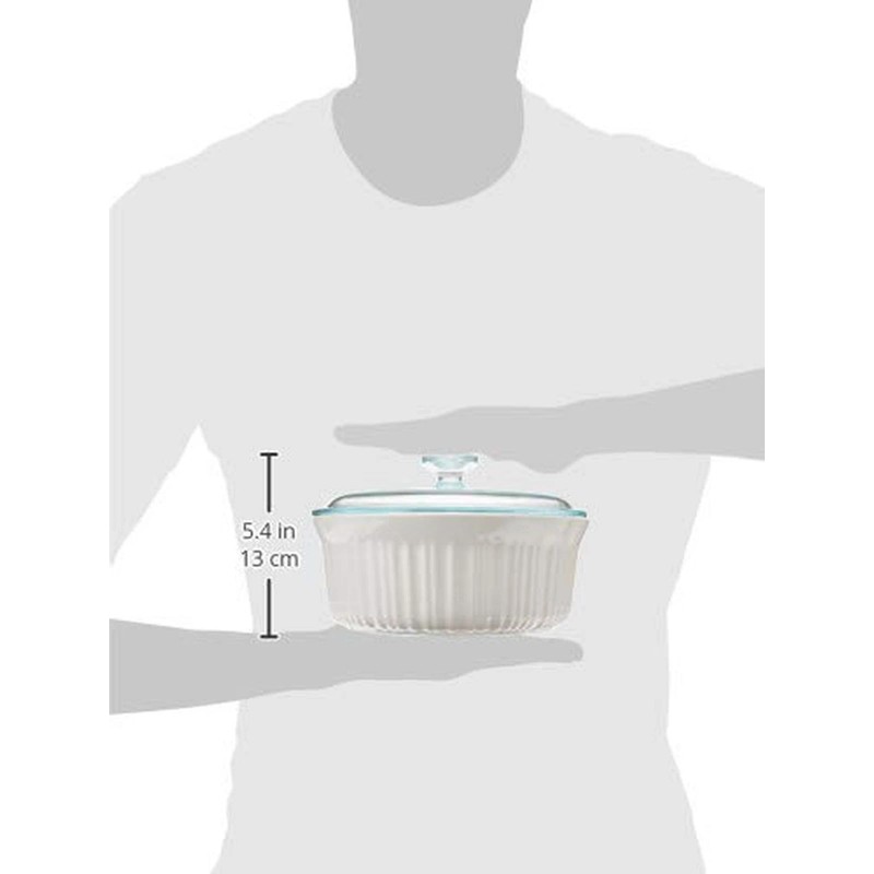 CorningWare French White 10-Pc Ceramic Bakeware Set with Lids, Chip