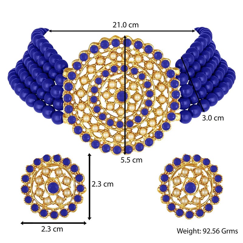 I Jewels Womens 18K Gold Plated Indian Light Weight Beaded