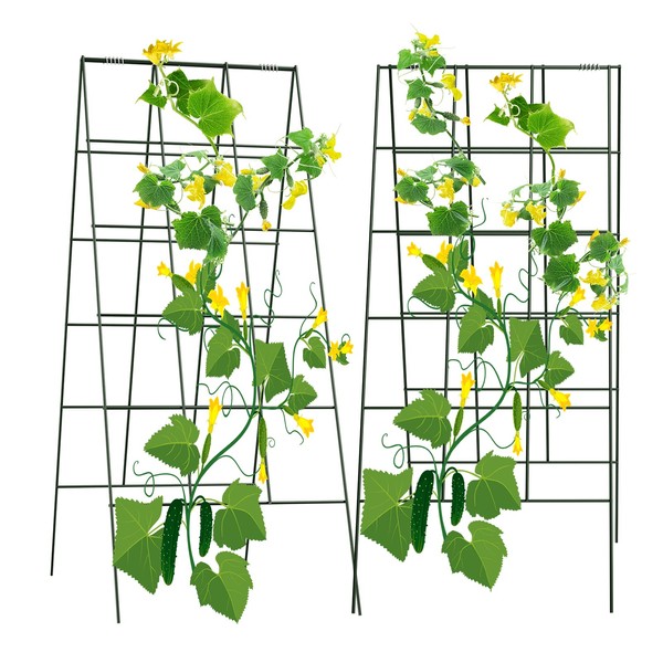 AGTEK 2 Packs 18" x 46" Foldable Cucumber Trellis with
