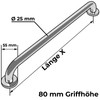 STAHLIA® Grab Rail for Showers Handle Diameter 25 mm Bathroom