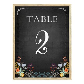 Darling souvenir, pizarrón estilo 1-12 tarjetas números gis Junta Recepción de boda decoración mesa (12,7 x 17,8 cm), Negro