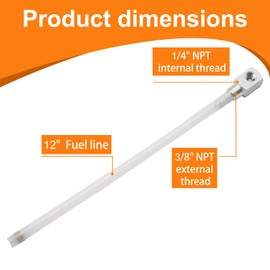 Tanbupu Universal 12" Marine Fuel Tank Pickup Tube with Straine, 7-0948 Fuel Withdrawal Standard Boat Gas Tank Tube with Brass Barb Connector, Length-adjustable Rigid Polyethylene Fuel Tube