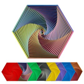 Fractal Fidget Hexagon, 3D Printed Colorful Fidget Toy, Infinity Cube Fidget Toy, 3D Anti-Anxiety and Stress Relief Pocket Size Toy for Kids & Adults (Bronze, L: 4.92 Inches)