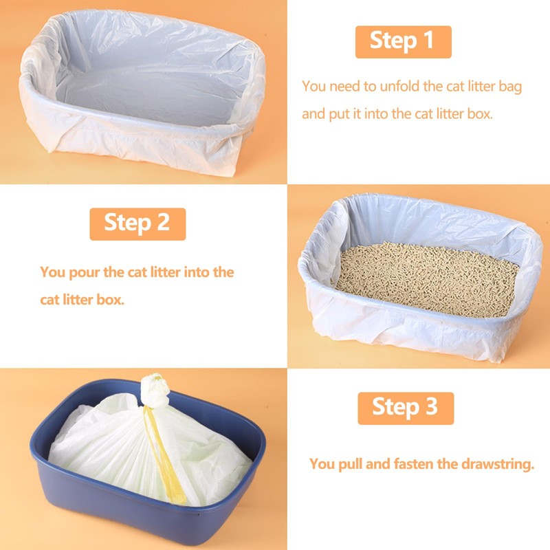 30Pcs Cat Litter Tray Liners - 45 X 79CM Cat