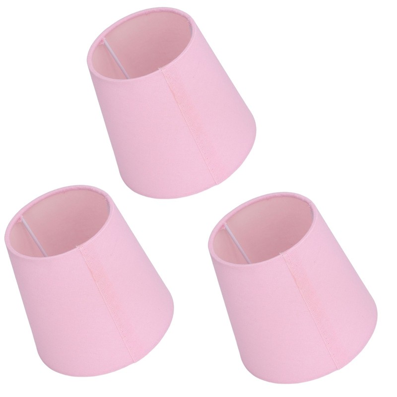 3PCS E14 Lampshade Fabric Ceiling Lamp Shade Exquisite Pink Wall