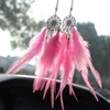 Car Rear View Mirror Hanging Pendant, Feather Dream Catcher Crystal