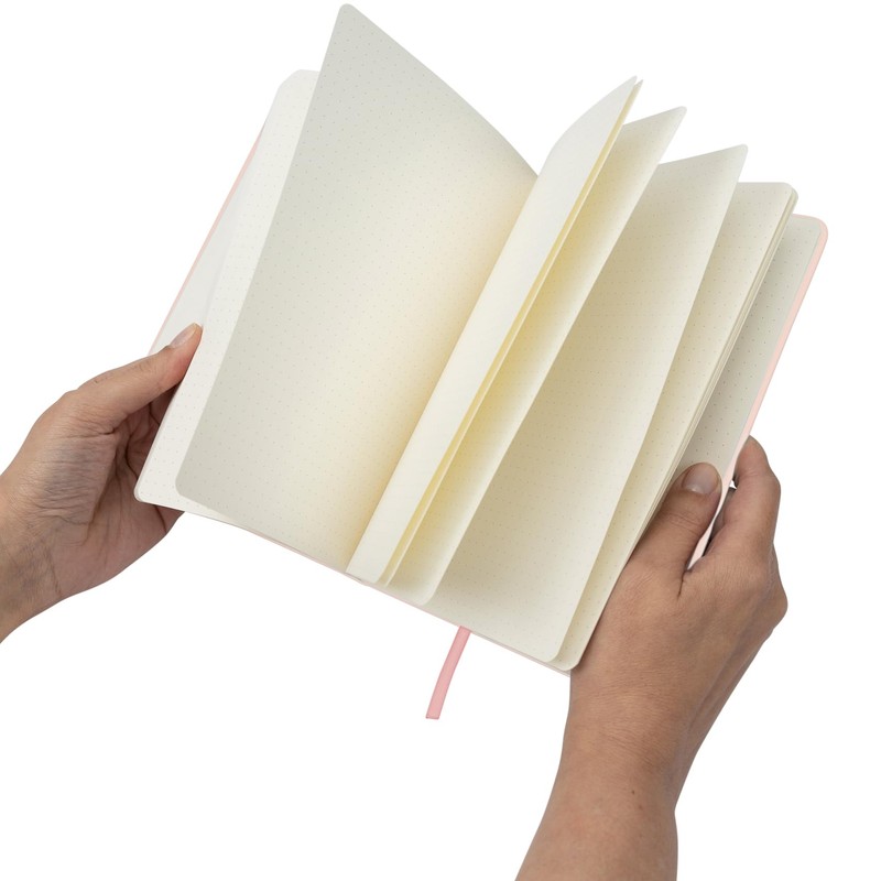 A5 Notebook Dotted Journal with Faux Leather Hardback Cover and