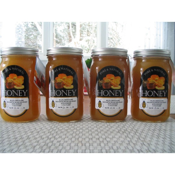 1 GALLON (4 WIDE MOUTH QTS-12LBS)RAW WILDLOWER HONEY IN PROCESS