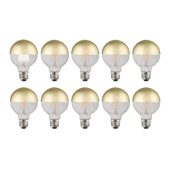 Livex Lighting 960842X10 Filament LED Bulbs, Gold Top Clear Glass