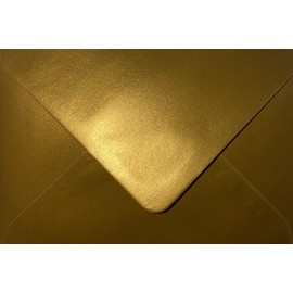 5" x 7" Coloured Envelopes Great for Greeting Cards, Wedding Invitations, Crafts, Business/Office / 133mm x 184mm - Pack of 25 Envelopes (Metallic Gold)