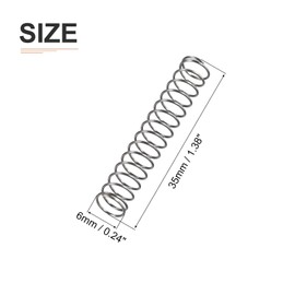 DTGN 0.5x6x35mm(DxODxL) Compression Spring - 10Pack - Good for Machinery - Spring Steel Extension Spring - Gray