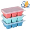 Ice Cube Trays for Freezer 3 Pack - Mini Ice Cube Trays with Lid & Easy-Release Silicone Bottom, Stackable Small Ice Cube Molds
