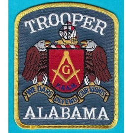 Embroidered Patch - Patches for Women Man - Alabama State Trooper Masonic Lodge Shoulder Patch