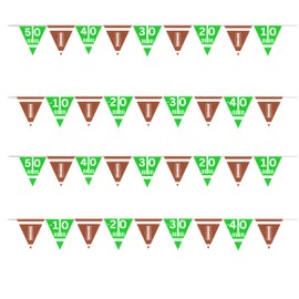 4E's Novelty 4 Pcs Football Flag Banner - No DIY 9ft Football Pennant Banner, Perfect for Game Day Decorations, Football Party Banners, Football Parade Float Decorations, Football Hanging Decorations