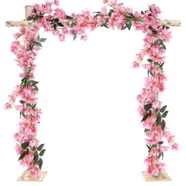 IPOPU - Guirnalda de flores de buganvillas artificiales de 5.9 pies, 2 piezas de flores de buganvillas de seda falsas, coronas largas de buganvillas de imitación para centros de mesa, camino de mesa,
