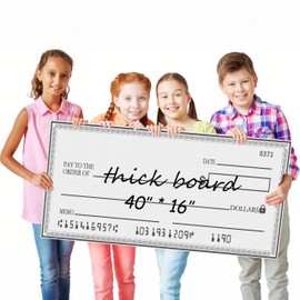 lausomile 40" x 16" Giant Big Blank Check - Folded Oversized Reusable Dry Erase Fake Check for Presentations, Awards, Raffles & Events | Perfect for Endowments, Rewards, Winners & Celebrations