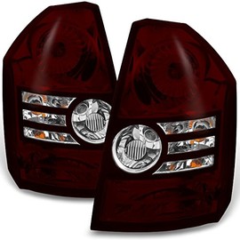 AKKON - For Chrysler 300 Base | Touring Dark Red Tail Lights Driver Left + Passenger Right Replacement Pair Set