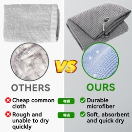 Aulock - Juego de toallas y cepillos de golf, toallas de microfibra para bolsas de golf, kit de limpieza de palos de golf con marcador de bola, cepillo para polvo de herramientas de golf para hombres,