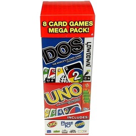 Mattel Games 8 Card Games Mega Pack - Uno, Phase 10, DOS, Mad Gab, etc