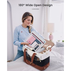 LOVEVOOK Weekender Bags for Women, Wide Open Large Travel Duffle Bag with Shoe Compartment, Carry on Overnight Bags, Hospital Bag for Women Labor Delivery with Wet Pocket