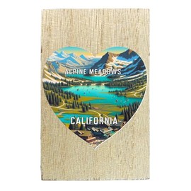 Alpine Meadows California Travel Souvenir Destination Wooden 2" x 3" Fridge Magnet 2-Pack