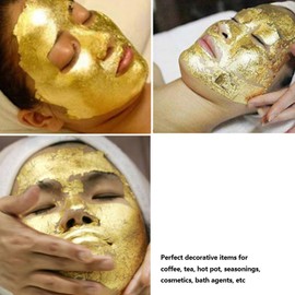 WQAPVHBG 2 Bottles Gold Leaf Sheets for Art, 10g/0.4oz Gold Foil Sheets, Multifunctional Gold Flakes for Nails Art, Greeting Cards, Paintings and Other Crafts, 2.2 x 0.9 x 0.9in