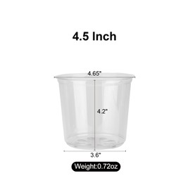 Aprilzoth 96 Pack 4.5 Inch Clear Nursery Pots for Plants, Transparent Nursery Pots with Drainage Holes Durable Flexible Food-grade Plastic Plants Pots Seed Starter with 40pcs Plants Labels