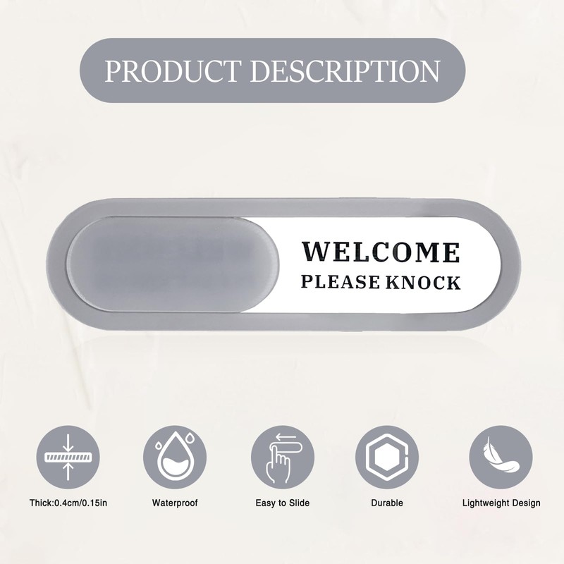 Do Not Disturb/Welcome Please Knock Acrylic Privacy Sign, (7.4 x