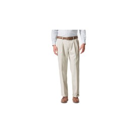 Dockers Men's Relaxed Fit Comfort Pants-Pleated, Porcelain Khaki, 36W x 30L