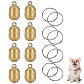 8PCS Copper Bells for Small Dog Collar,Extra Loud Dog Collar Bells,Small Mini Brass Collar Bell,Loud Copper Bells,for Pet Tracking and Anti-Lost Training,with 8PCS Steel Ring
