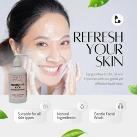 Seoul Naturals Seoul Naturals Fermented Rice Face & Body Wash with Rosewater, 100% Natural, All Skin Types, K Beauty, 8 fl oz