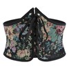 LEACOOLKEY Women's Floral Corset Belt Lacing Tied Waspie Wide Waist