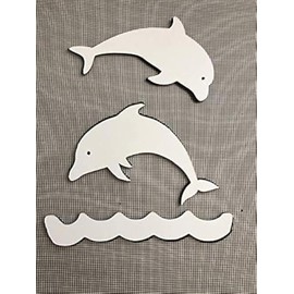 DCentral Jumping Dolphins in Water Flexible Screen Magnets; Double-Sided. Safety White-Easier to See Day & Night. Decorative. Helps to Stop Walking into Screens,Size W 5" x 4 Each Dolphin