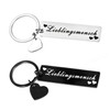VEHYEGOI 2 Pieces Of Creative Keychains, Stainless Steel Rectangular Keychains,