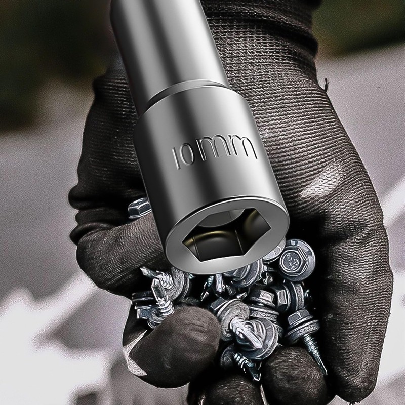 10-Piece Nut Driver Bit Set, 10mm 6-Point Socket 1/4" Hex