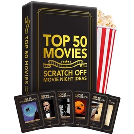 Top 50 Movies Scratch Off Movie Night Cards by Palettes and Prints - Ultimate Gift for Movie Lovers