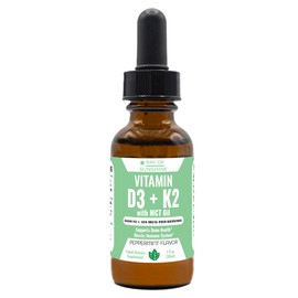 Ray of Sunshine Ray of Sunshine Organic Vitamin D3 K2 Drops with MCT Oil, 5000 IU (125 mcg), Liquid Supplemt for Faster Absorption, Peppermint Flavored, 1 Fl Oz