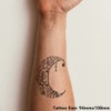 'Steampunk Crescent Moon' Temporary Tattoo - Water Resistant, Skin-Safe, Non-Toxic