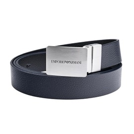 EMPORIO ARMANI Y4S563 Y737E 88017 Men's Belt, Width 1.2 inches (3 cm), Compatible with Stringer System, Reversible, Black, Leather