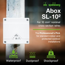 Spelsberg Abox SL-10² - Professional IP55/IP66 Junction Box with Raised Screwless Terminal Block - VDE Certified, Internal Fixing Points for Indoor & Outdoor Areas (Grey)